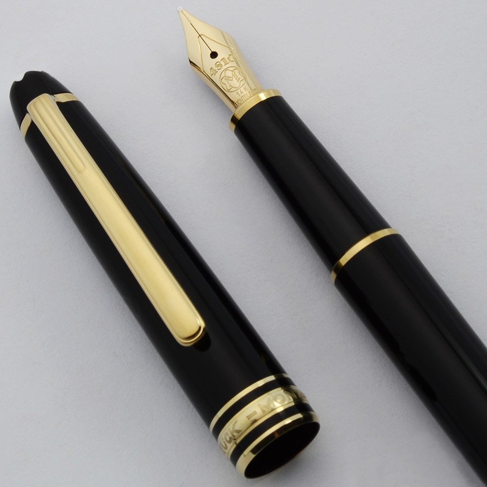Montblanc Meisterstuck 144 Fountain Pen - Black, Gold Plated Trim